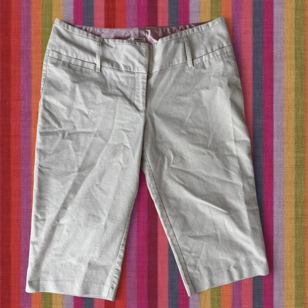 Studio Women's Cream and Tan Trousers